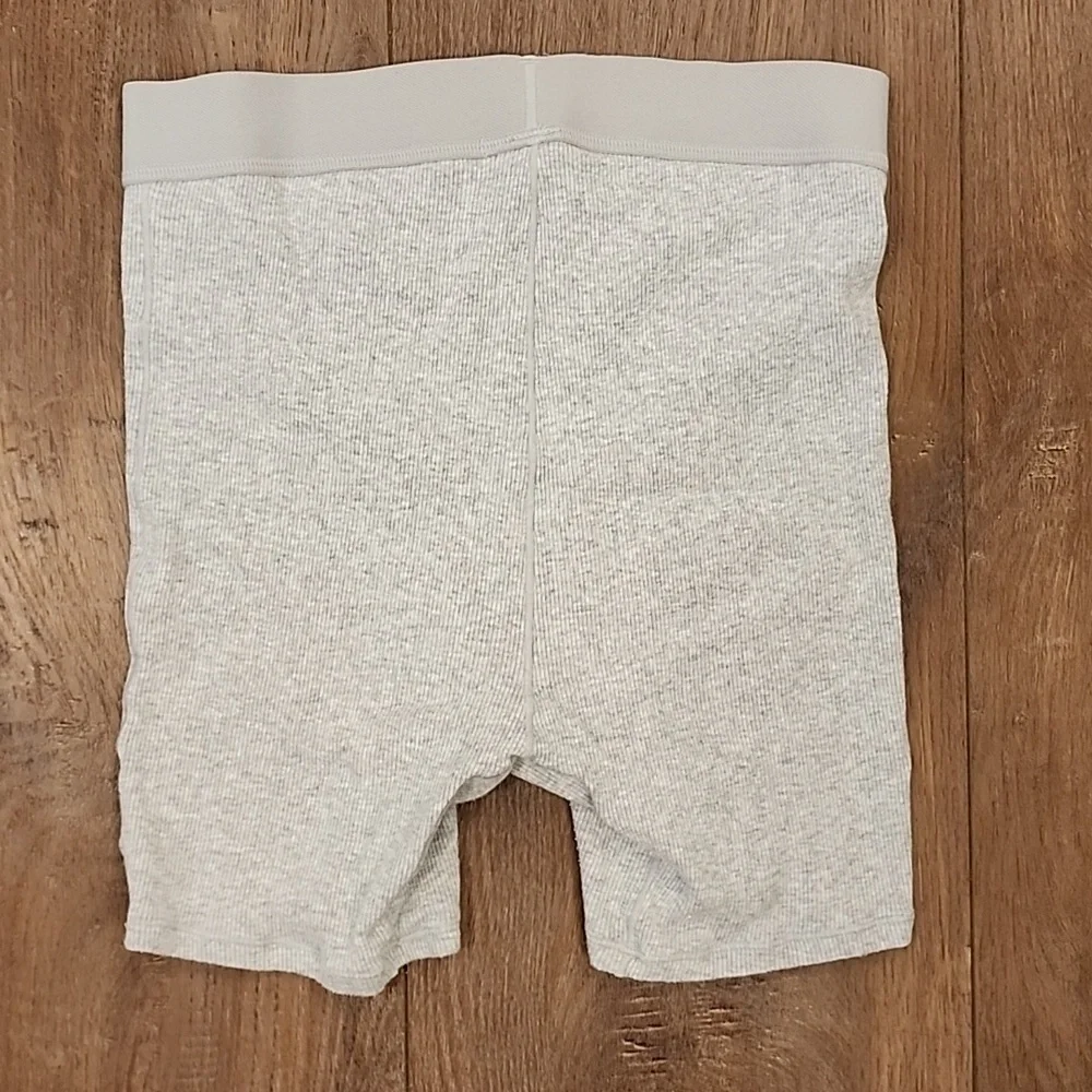 SKIMS Cotton Ribbed Boxer Heather Gray Women's size Small